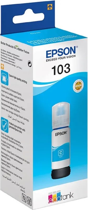 Чернила для Epson 103 Cyan (OC-C13T00S24A***); голубой (cyan); L11XX/L31XX/L51XX