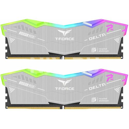 Модуль памяти DDR5 32 Гб (2x16 ГБ) Team T-Force Delta RGB ECO 32GB Silver (FF2D532G6400HC32ADC01); 6400 МГц, радиаторы, RET