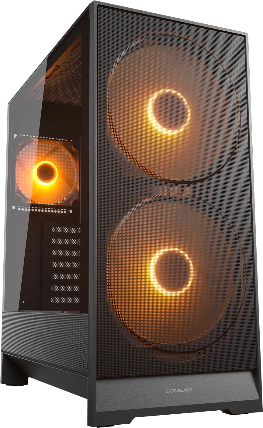 Корпус Cougar Airface 180 RGB, черный, SSI-CEB, ATX, Mid-Tower, ARGB, 1 x 120 мм, 2 x 180 мм, 2 x USB 3.2 Gen 1, 1 x USB 3.2 Gen 2 Type-C