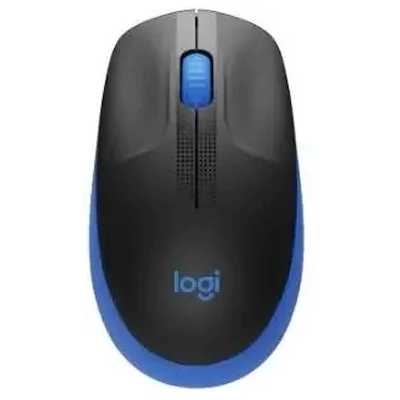 Мышь беспроводная Logitech M190 Black+Blue (910-005925); 2.4 ГГц; USB; оптический; 1000 dpi; 3 кнопки; колесо-кнопка; 1хАА; чёрный + синй