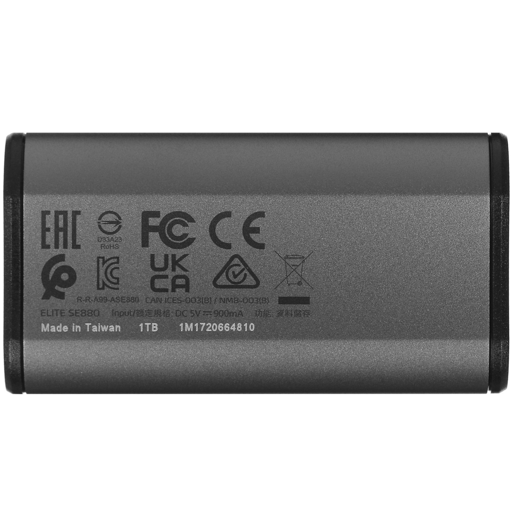 Внешний SSD 1 TБ ADATA Elite SE880 (AELI-SE880-1TCGY); USB 3.2 Gen 2x2 Type-C; серый