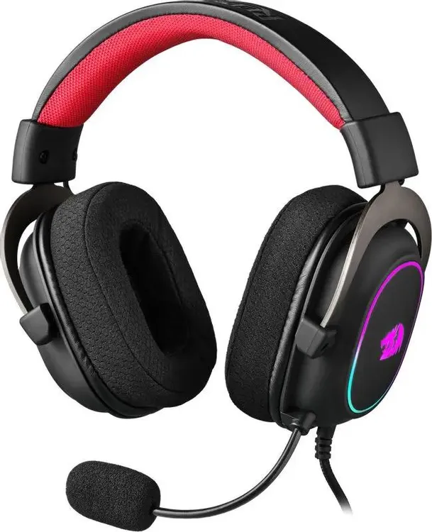 Гарнитура игровая Redragon ZEUS X (70550***); оголовье (headband); 20 - 20 000 Гц; 64 Ом; 2 м; микрофон; регулятор громкости; USB; подсветка RGB; вирт