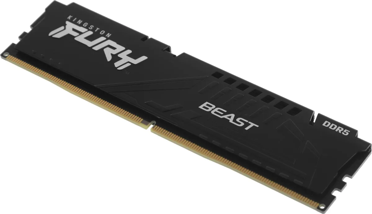 Модуль памяти DDR5 16 ГБ Kingston FURY Beast Black (KF560C30BBE-16); 6000 МГц; CL30; радиаторы; RET