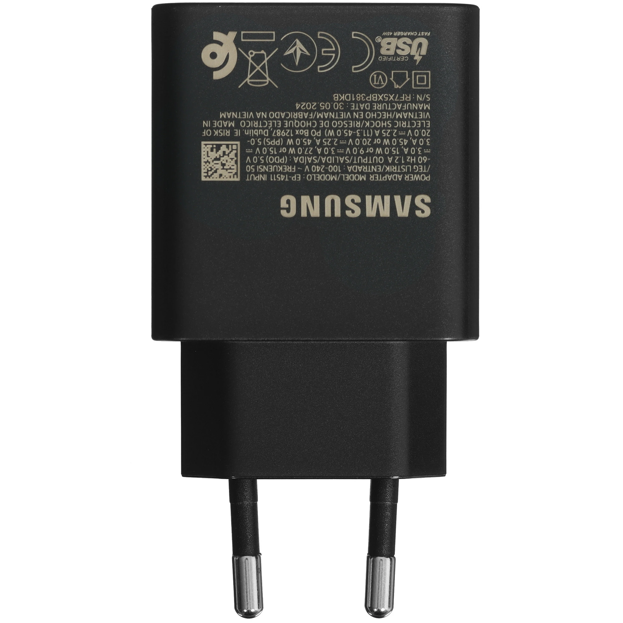 Зарядное устройство Samsung EP-T4511 White (EP-T4511NWEG), 45 Вт, 3А, 1xType-C, белый