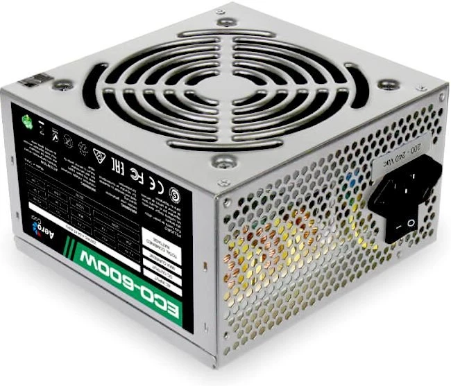 Блок питания 600 Вт AeroCool ECO-600W (4710700957905***); 24+4+4 pin; 4xSATA; 3xIDE; 1xFloppy; 1x6+2-pin PCI-E; APFC; 120 мм
