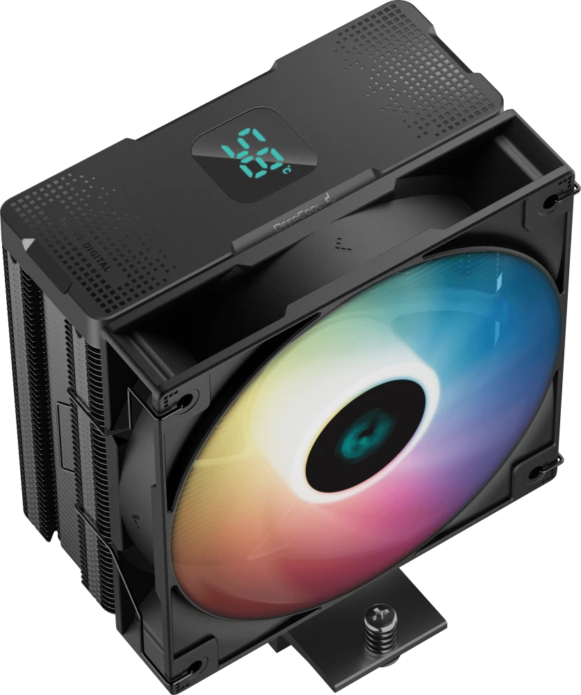 Кулер для процессора 120 мм DeepCool AG400 DIGITAL BK ARGB (R-AG400-BKADMN-G-1), 1x120 мм, 4 pin, ARGB, USB, 500-2100 об/мин, черный, 220 Вт, 31.6 дБ