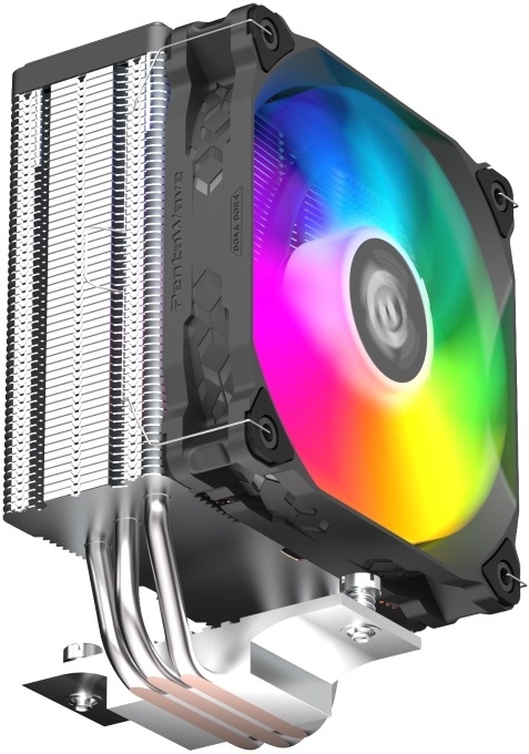 Кулер для процессора 120 мм PentaWave PC-Z03E SRB ARGB (PC-Z03ESRBARGBPWM), 1x120 мм, 4 pin, 1750 об/мин, черный, 210 Вт, 29.5 дБ, 3 трубки, алюминий