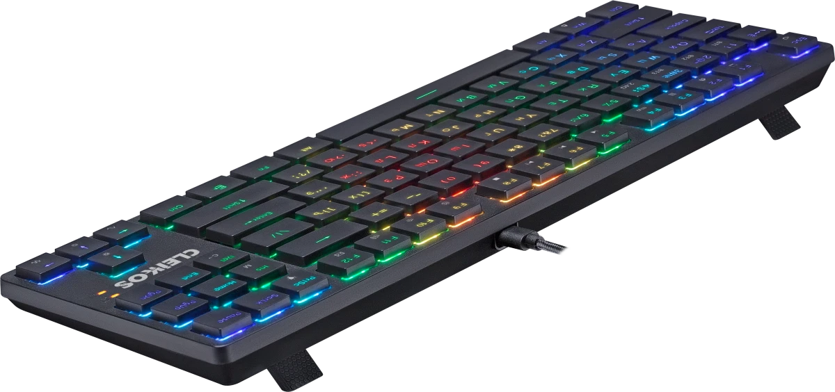 Клавиатура игровая Defender Cleikos GK-135 (45135); USB+(BT/2.4 Ггц); механическая; 87 клавиш; 12 (+FN); Hot Swap; подсветка RGB; ENG\RUS; отсоединяем