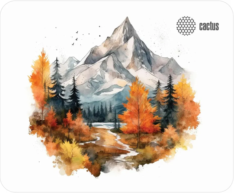 Коврик для мыши Cactus Autumn mountains (CS-MP-P10XS); ткань + резиновая основа; 220 х 180 х 2 мм; игровая поверхность; рисунок