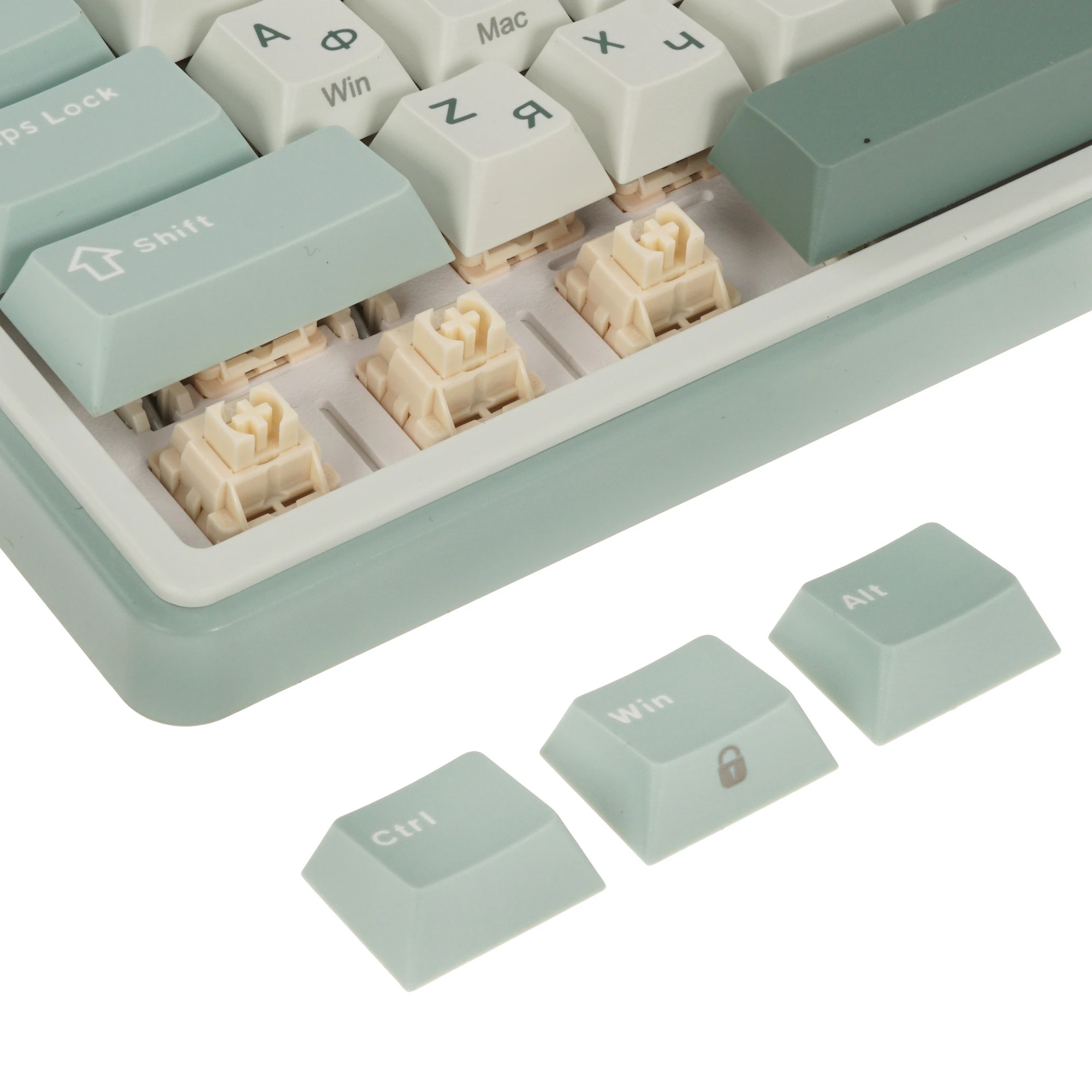 Клавиатура проводная Royal Kludge R87 Pro Green (Cream switch); USB; механическая; 87 клавиш; Hot-swap; отсоединяемы кабель; подсветка RGB; ENG\RUS;