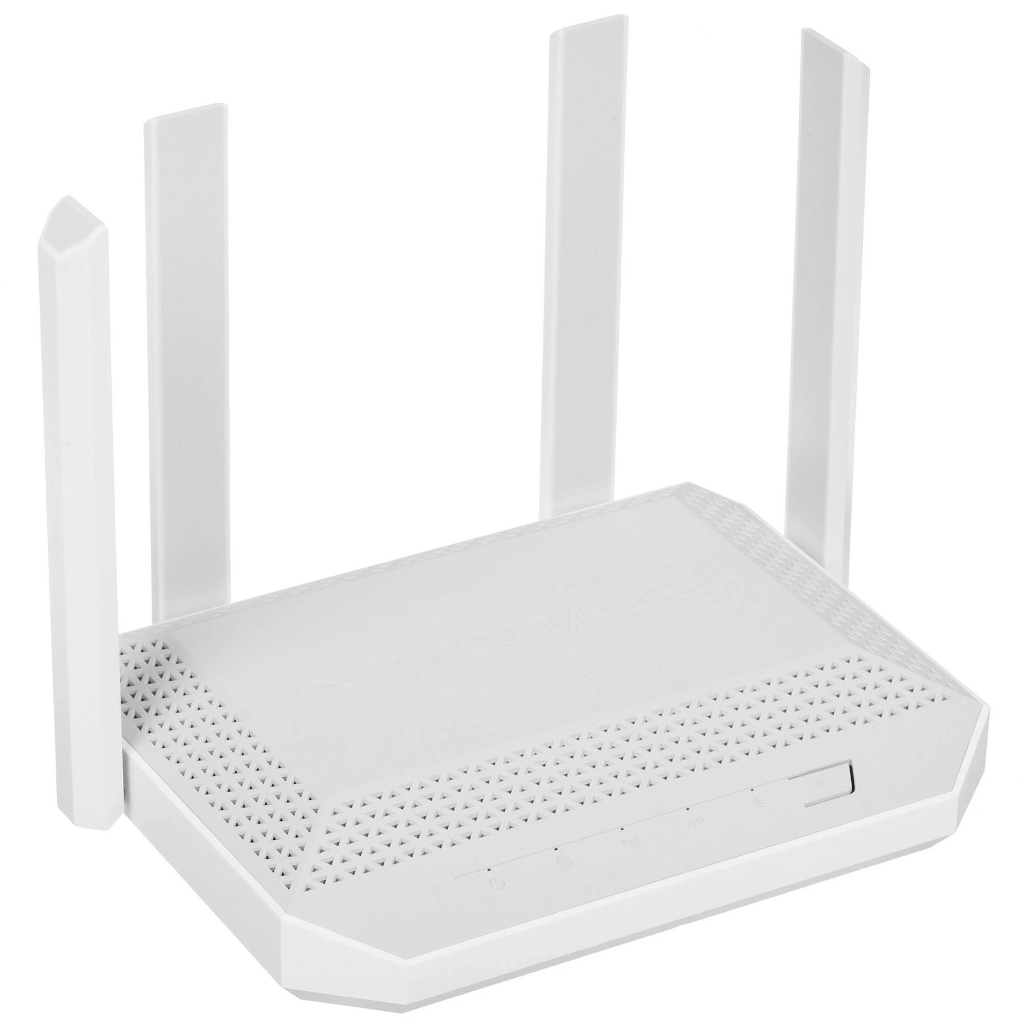 Роутер NETCRAZE Giga AX3000 (NC-1012); 574 Мбит/сек + 2402 Мбит/сек; 3xLAN 1 Гбит/с; 1xWAN/LAN 2.5 Гбит/с Combo RJ-45/SFP; 1xWAN/LAN 1 Гбит/с; 1xUSB 3
