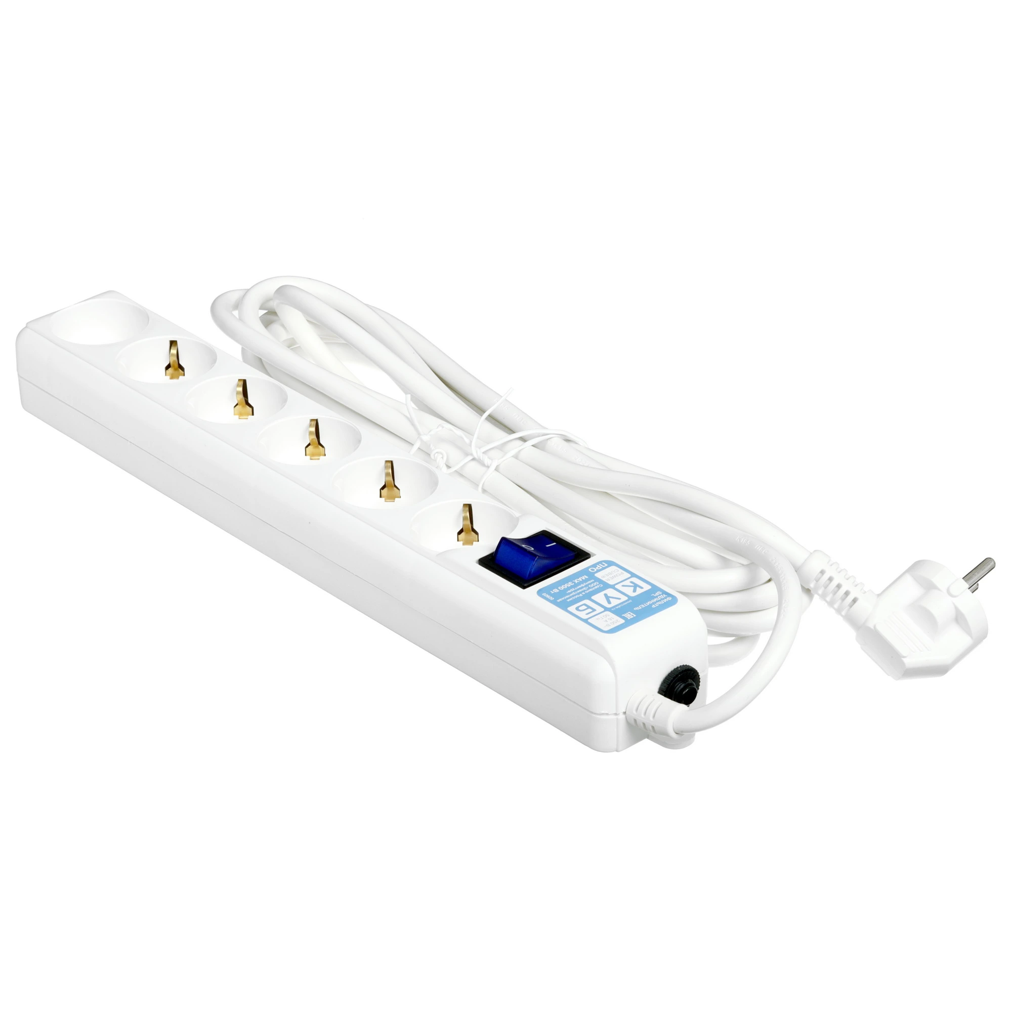 Сетевой фильтр Powercube SPL6-16-P-5M; 5.0 м; 6 евро-розеток; 16 А; 3500 Вт; 300 Дж; белый