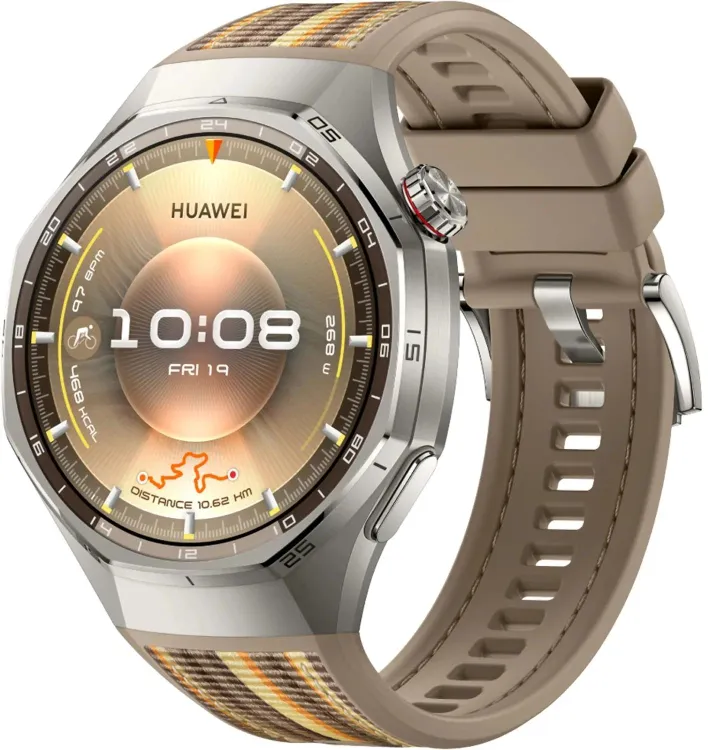 Умные часы Huawei Watch GT 6 Pro 46mm Brown Wovern Strap; (55020FWA); 1.47"; AMOLED; 466x466; BT6.0; IP69; 867 мА/ч; коричневый