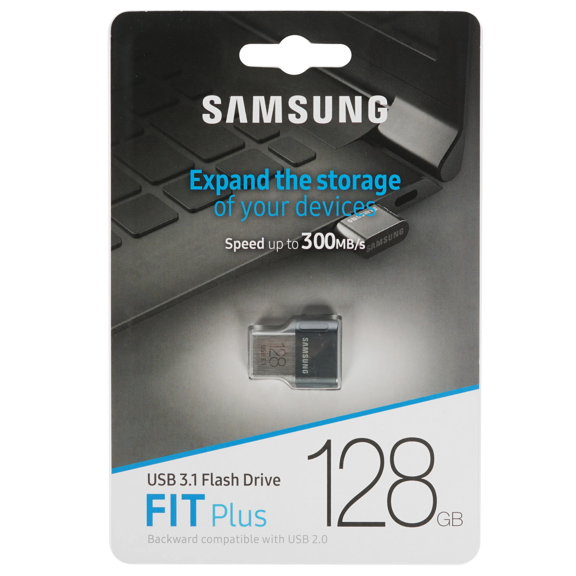 Накопитель USB-флэш 128 ГБ Samsung FIT Plus (MUF-128AB); USB 3.1; моноблок; металлический кор