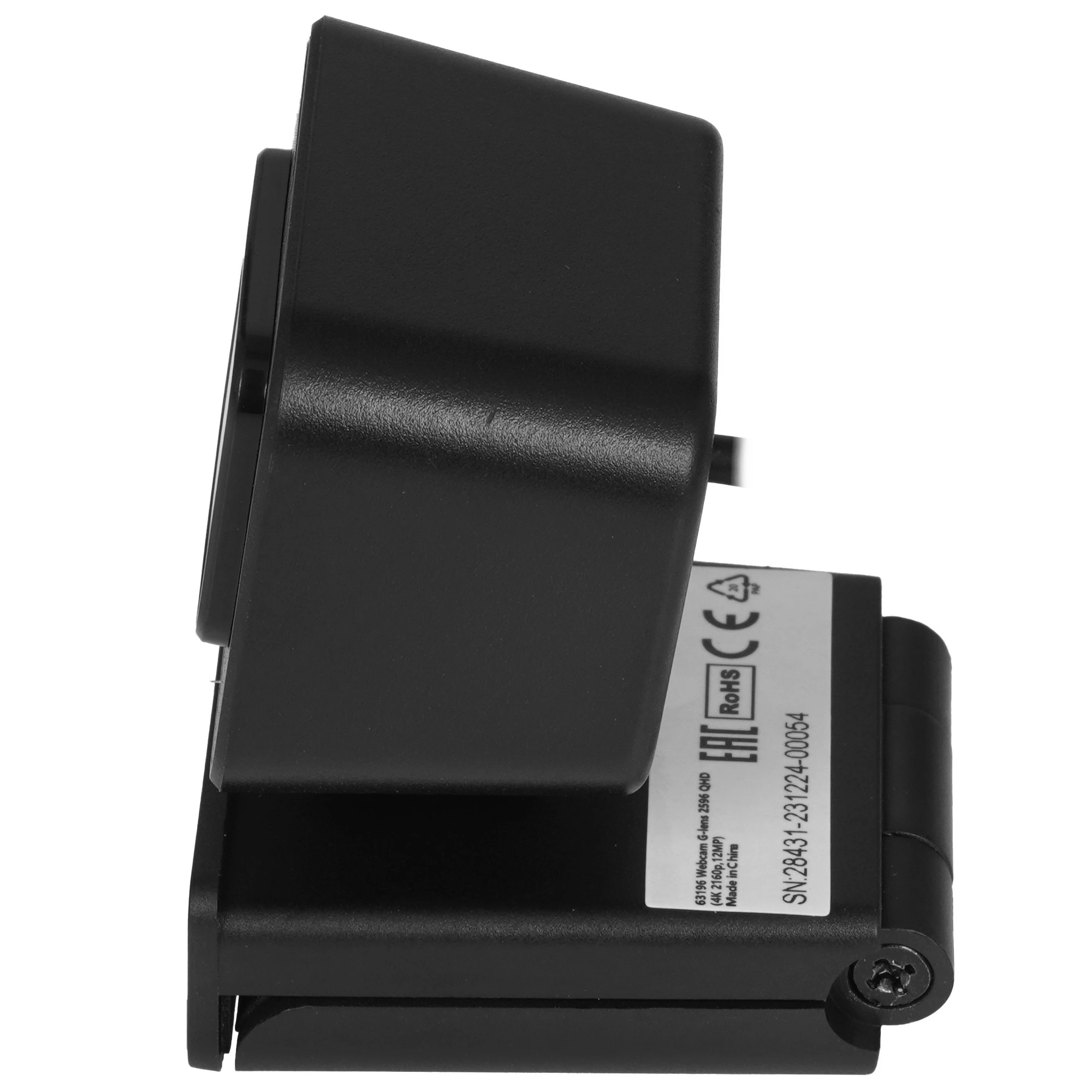 Веб-камера Defender G-lens 2596 QHD (63196); 12,0 Мп; 3840х2160; 4К; автофокус; микрофон с шумоподавлением; универсальное крепление; 1,5 м; чёрный