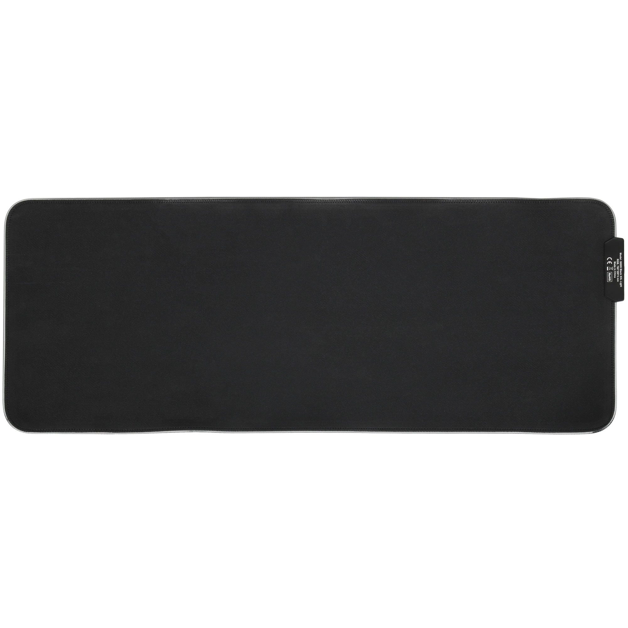 Коврик для мыши Defender BLACK XXL Light (50009***); ткань + резиновая основа; 780 х 300 х 4 мм; RGB подсветка; черный