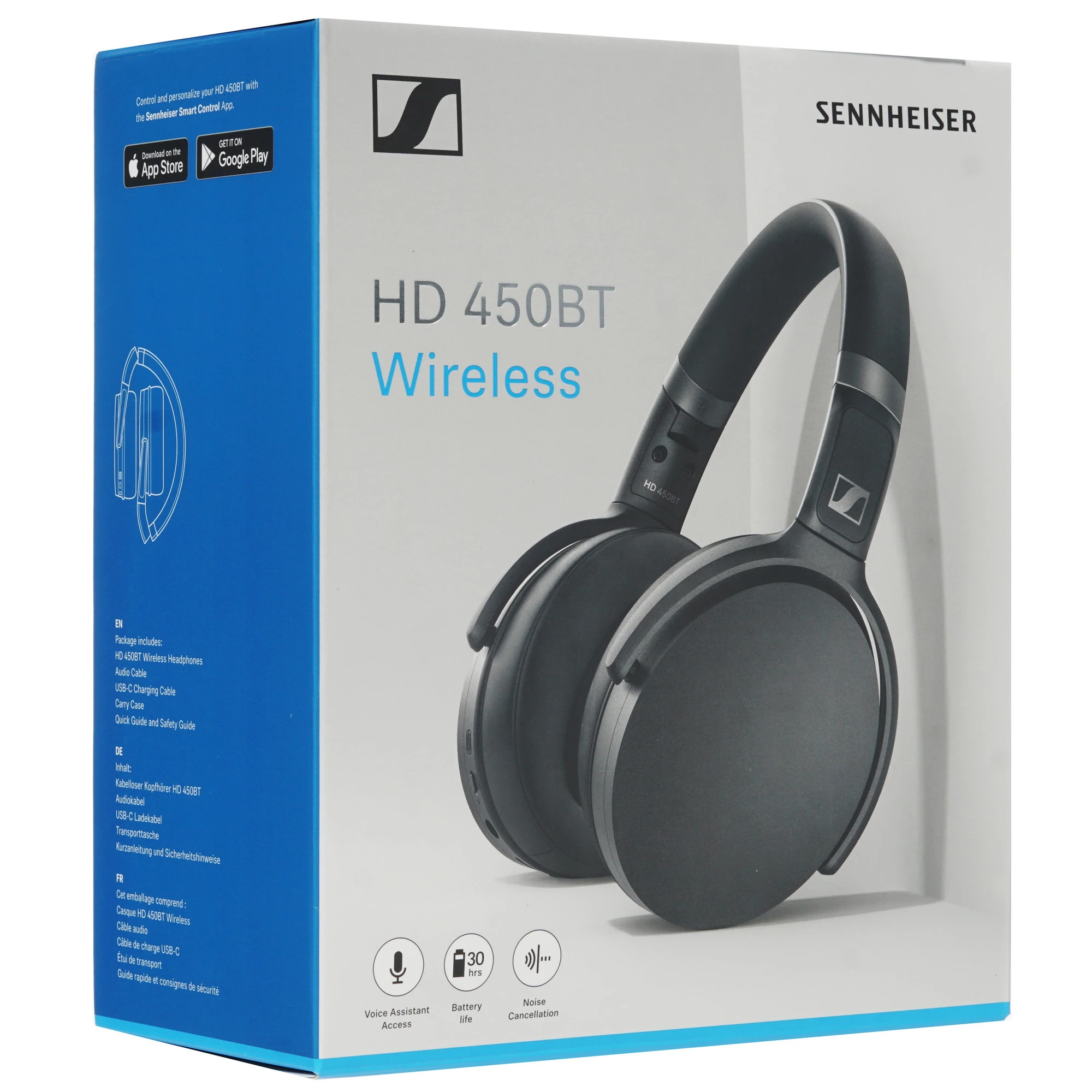 Гарнитура беспроводная Sennheiser HD 450 BT***; мониторные; bluetooth; оголовье; 18 - 22 000 Гц; встроенный микрофон; регулятор громкости; 3,5 мм (min