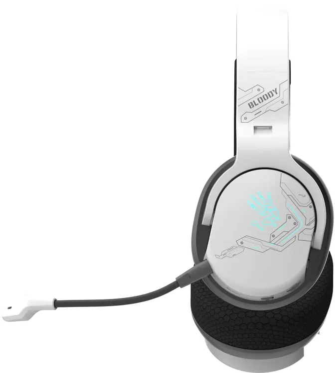 Гарнитура беспроводная A4Tech Bloody GR370 White; накладные; 3,5 мм/BT/2.4 Ггц (USB-A/USB Type C); оголовье; 20 - 20 000 Гц; 16 Ом; микрофон; 45 ч; бе