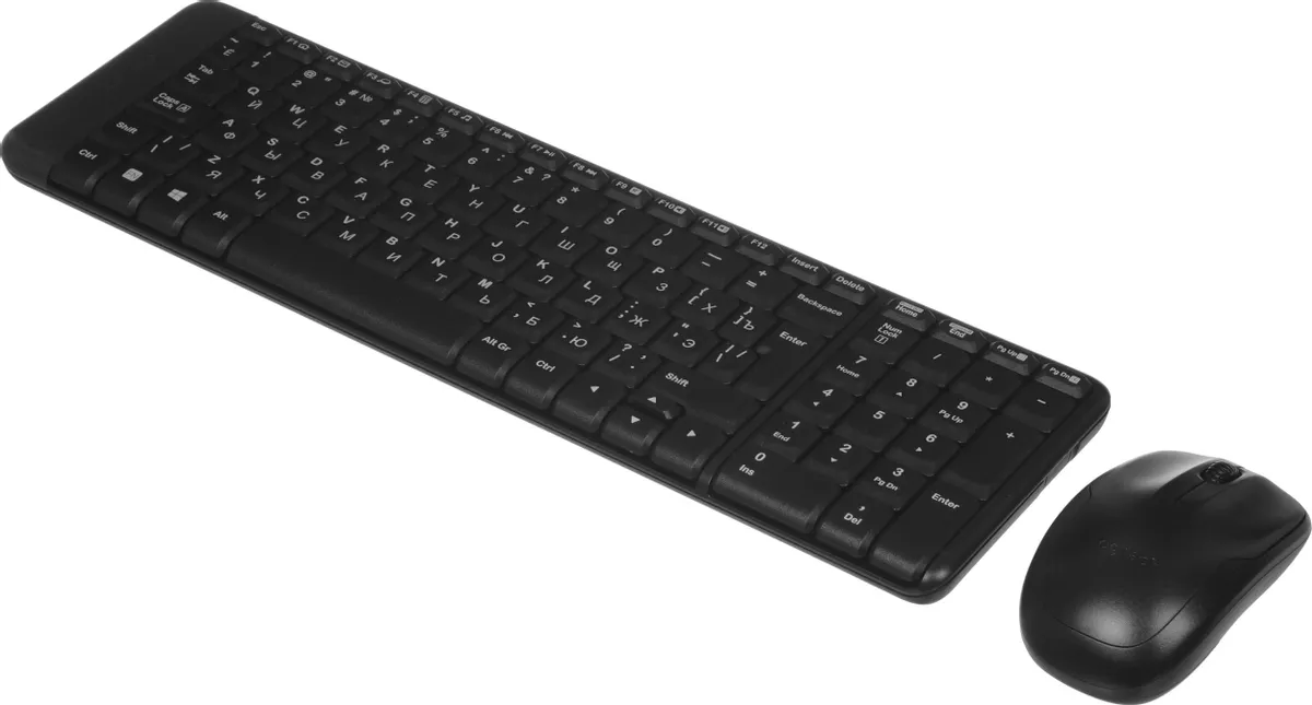 Комплект Logitech MK220 (920-003169); беспроводной; USB; 1000 dpi; 2xAAA/2xAA; чёрный