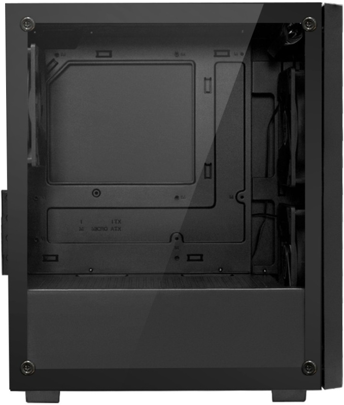 Корпус XASTRA A307M 3BK Black (A307M-3FC12BK); mATX; Mini-Tower; без БП; сталь; 2x3.5" int.; 3 x 120 мм; 2xUSB 2.0/1xUSB 3.0/2xMic/Aud; чёрный