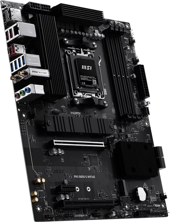 Материнская плата MSI B850-S WIFI6E (PRO B850-S WIFI6E); Socket AM5; ATX; AMD B850; 4хDDR5(8200); 2xPCI-E x16; 1xPCI-E x1; 1xHDMI; 1xDP; 6xSATA 6Gb/s;