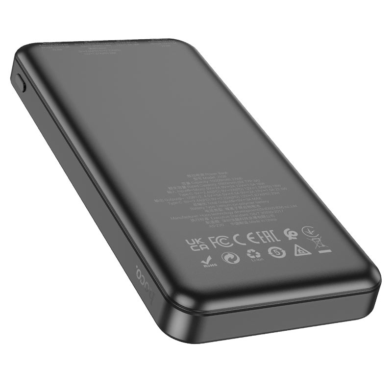 Внешний аккумулятор 10 000 мА/ч; Hoco J108 Universe ; 2.4А; 22.5 Вт; LED экран; Кабель в комплекте Type-C; 225 г; черный