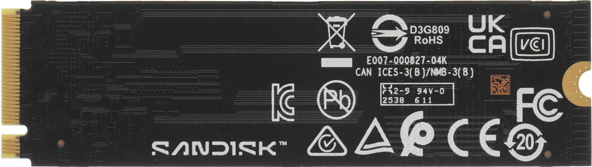 Накопитель SSD 500 ГБ Western Digital Blue SN5100 (WDS500G5B0E); M.2 (2280); 6600Мб/с -  5600Mб/с; PCI-E Gen4 x4; RET