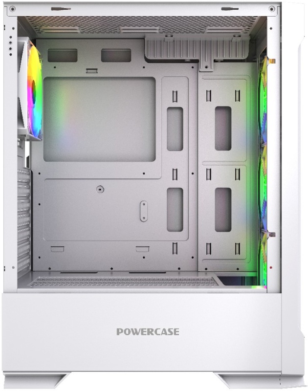 Корпус Powercase Mistral AZ4W ARGB White (CMAZW-A4); ATX; Midi-Tower; без БП; сталь; 2x3.5" int.; 4 x 120 мм; 2xUSB 2.0/1xUSB 3.0/Mic/Aud; белый