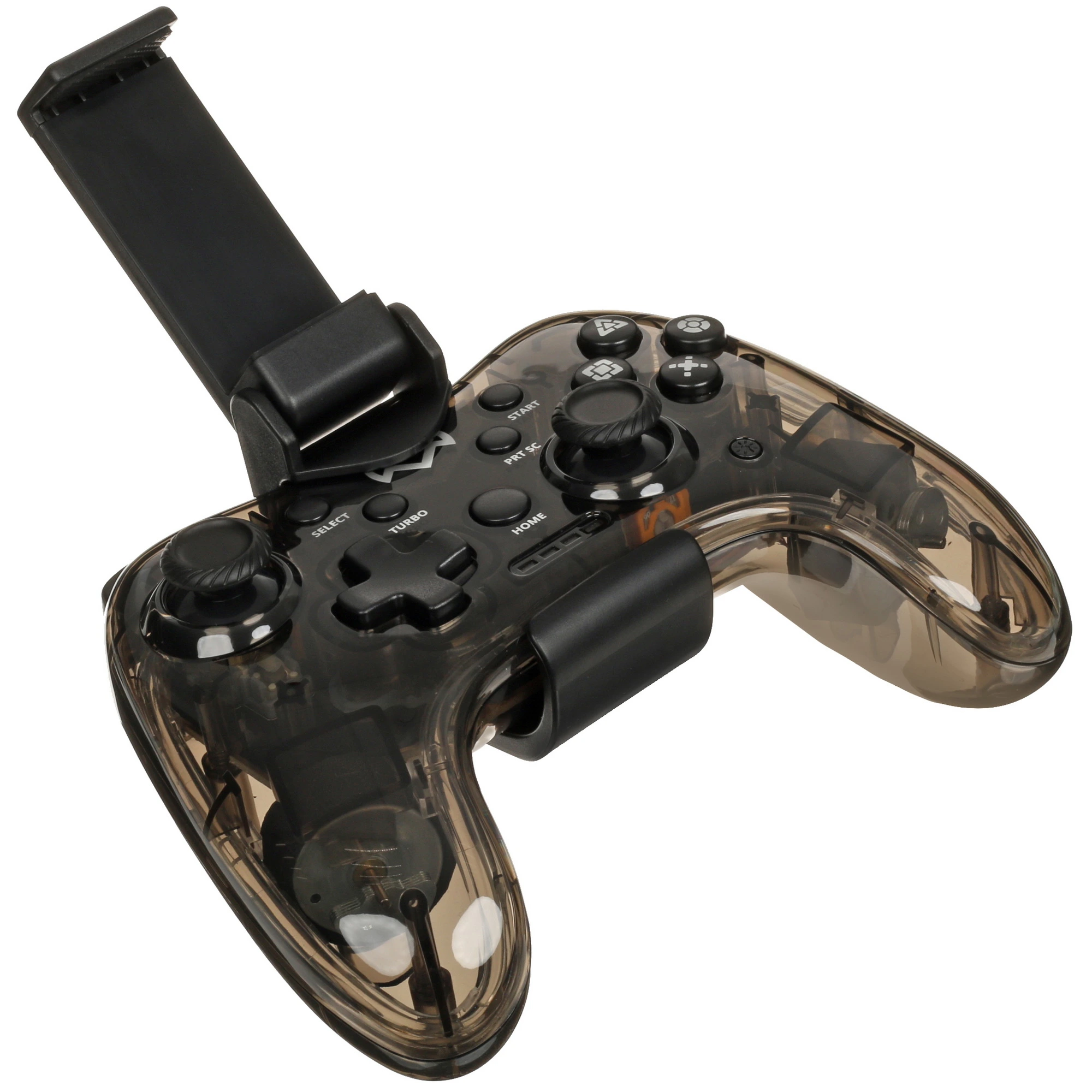 Геймпад беспроводной Sven GC-5050 (SV-016029); PS3/4, PC, Android; обратная связь; 14 кнопок; 2 мини-джойстика; виброотдача; RGB-подсветка; прозрачный