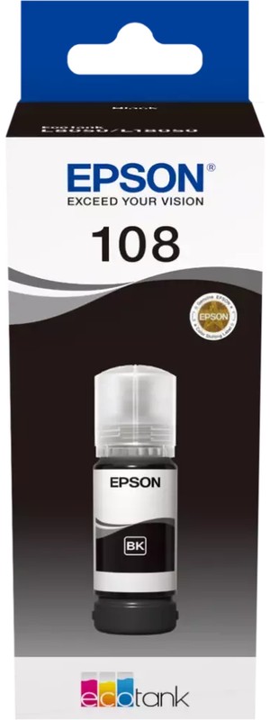 Контейнер Epson 108 Black (C13T09C14A); L8XXX/L18XXX; 70 мл; черный (Black)