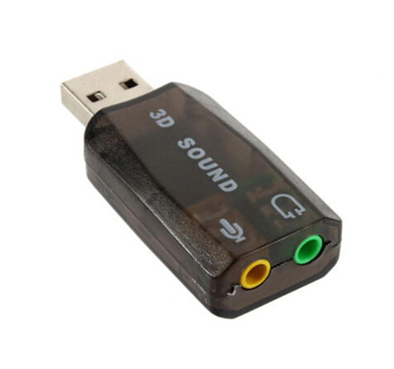 Звуковая карта внешняя; 2 канала; 2 гнезда 3,5 мм (mini-jack); USB; OEM; 0,18 м