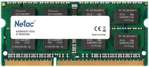 Модуль памяти SODIMM DDR3 8 ГБ Netac Basic (NTBSD3N16SP-08); 12800 MБ/с; 1600 МГц; RET