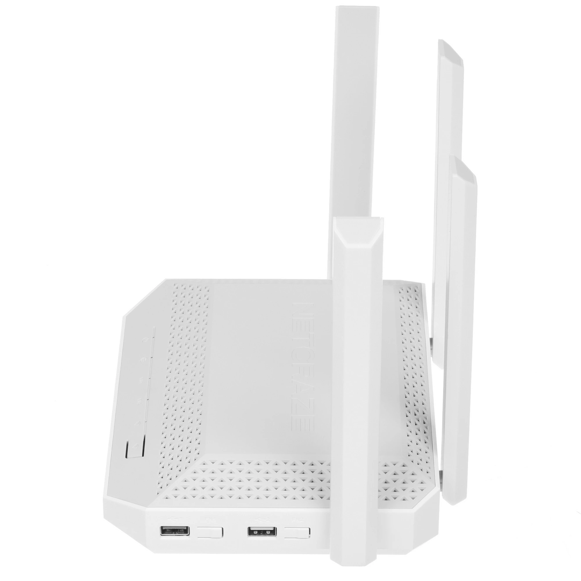 Роутер NETCRAZE Giga AX3000 (NC-1012); 574 Мбит/сек + 2402 Мбит/сек; 3xLAN 1 Гбит/с; 1xWAN/LAN 2.5 Гбит/с Combo RJ-45/SFP; 1xWAN/LAN 1 Гбит/с; 1xUSB 3