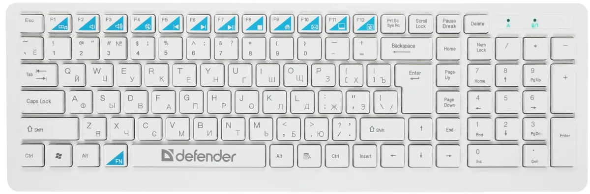 Комплект Defender Skyline 895 (45895***); беспроводной; USB; 1000/1500/2000 dpi; белый