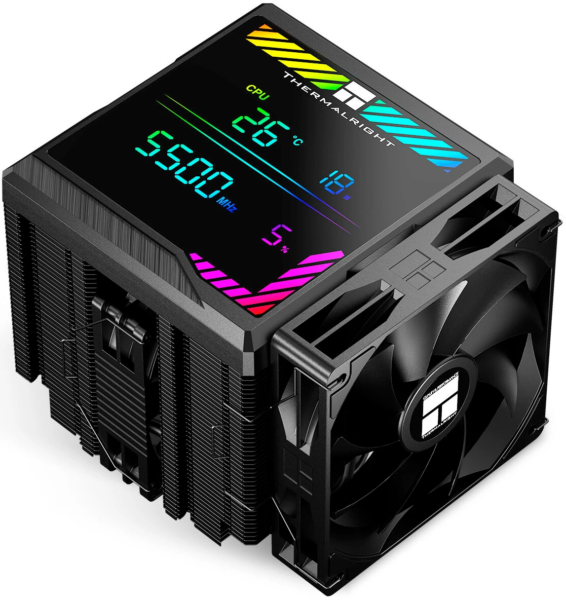 Кулер для процессора 140 мм Thermalright Peerless Assassin 140 Digital Black (TRPA140DB), 1x140 мм, 1х120 мм, 4 pin, USB, 1850 об/мин, черный, 275 Вт