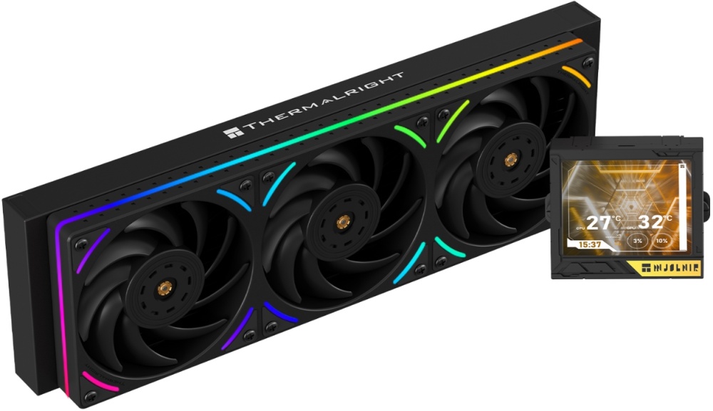 Система жидкостного охлаждения 360 мм Thermalright Mjolnir Vision 360 UB Pro ARGB Black (TRMV360UBPROAB); активная; 3x120 мм; 2150 об/мин; 27 дБ; 69 C