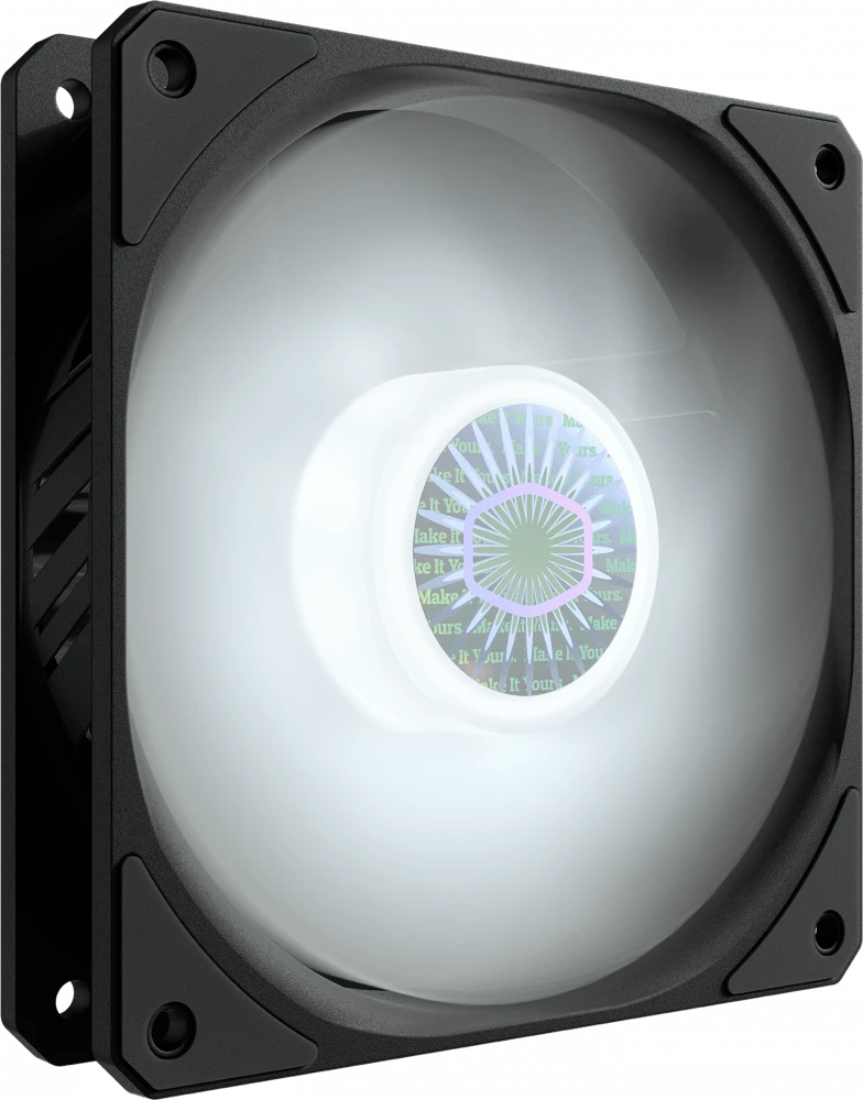 Вентилятор 120 мм Cooler Master SickleFlow 120mm White (MFX-B2DN-18NPW-R1***); 4-pin; 650-1800 об/мин; 27 дБ; пластик; белая подсв.