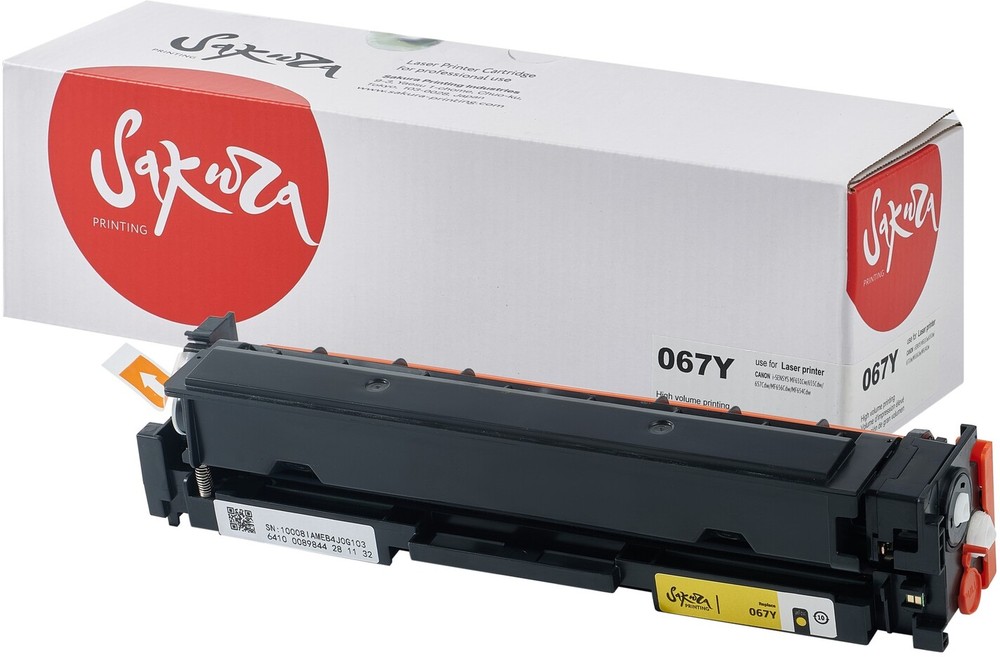 Картридж Sakura 067Y (5099C002) (SA067Y-ECO) желтый; Canon i-SENSYS LBP631cw/LBP633Cdw/MF651Cw/MF655Cdw/MF655Cw/MF657Cdw/MF657Cw; 1300 стр