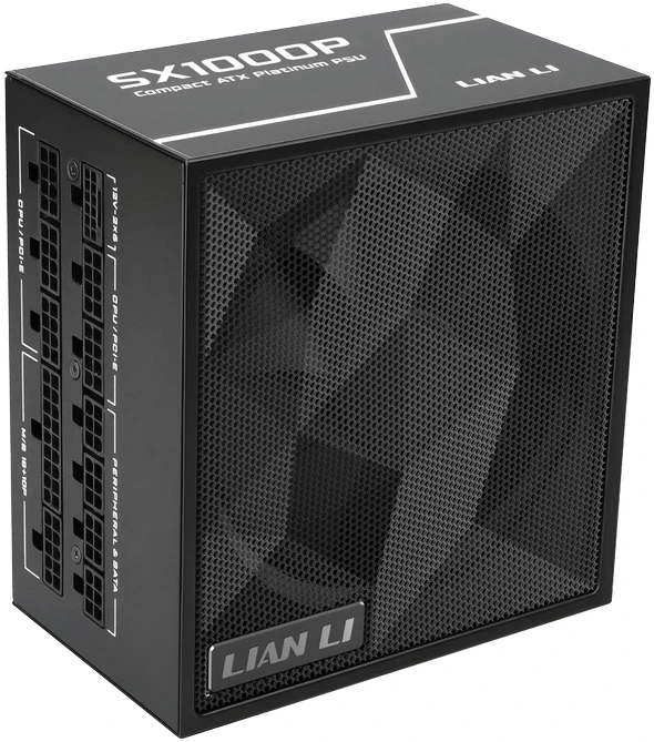 Блок питания 1000 Вт Lian-Li SX1000P Black 12VHPWR (G9P.SX1000P.B000.RU); 1x24 pin; 2x8(4+4) pin; 8xSata; 4xMolex; 3x6+2-pin PCI-E; 80+ Platinum; отст