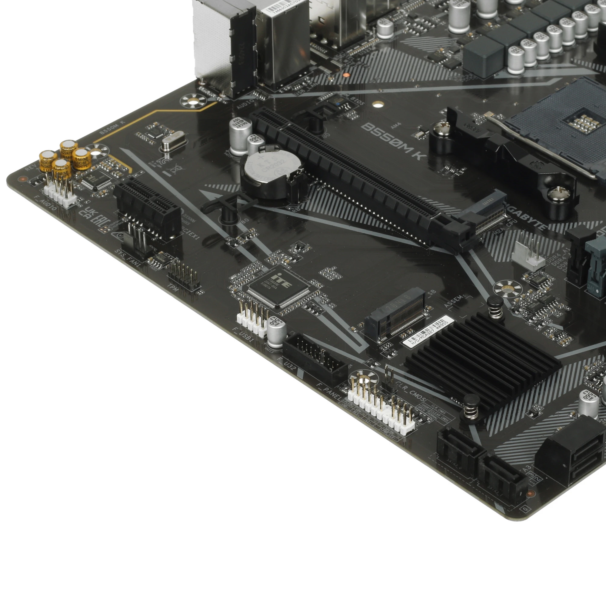 Материнская плата Gigabyte B550M K; Socket AM4; mATX; AMD B550; 4хDDR4(4733); 1xPCI-E x16; 1xPCI-E x1; DVI; 1xHDMI; 1xDP; 4(SATA 6Gb/s); 7.1 audio; 1G