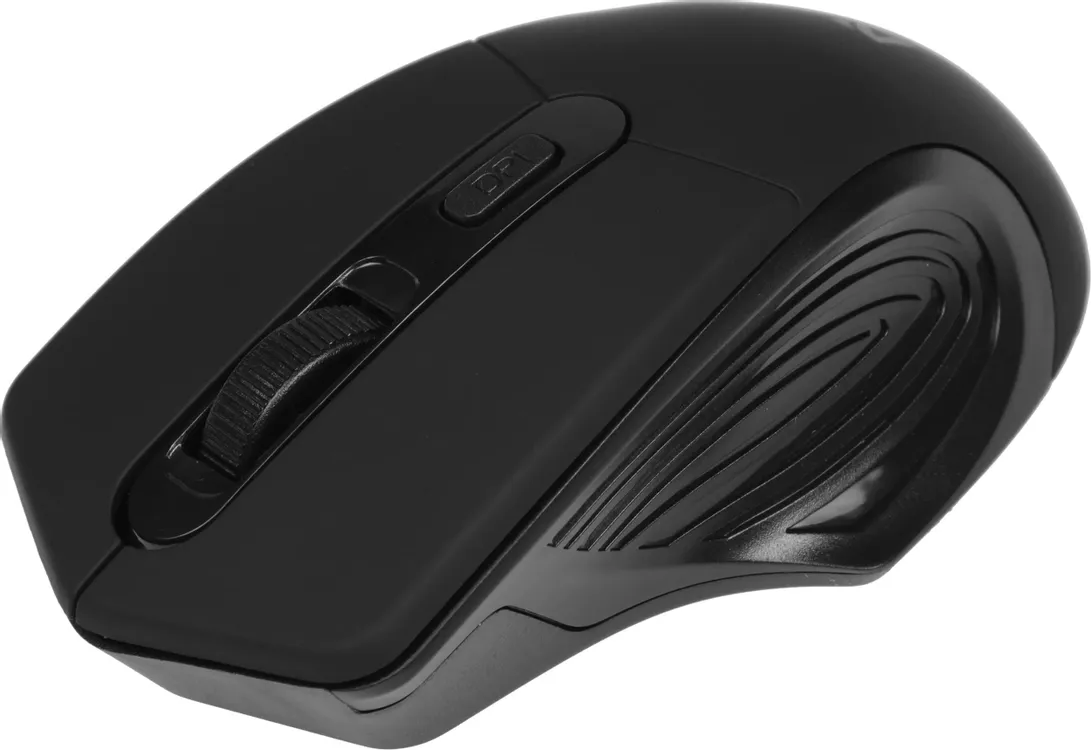 Мышь беспроводная Defender Datum MB-345 (52345***); USB; оптический; 800/1200/1600 dpi; 3 кнопки; колесо-кнопка; 2xAAA; чёрный