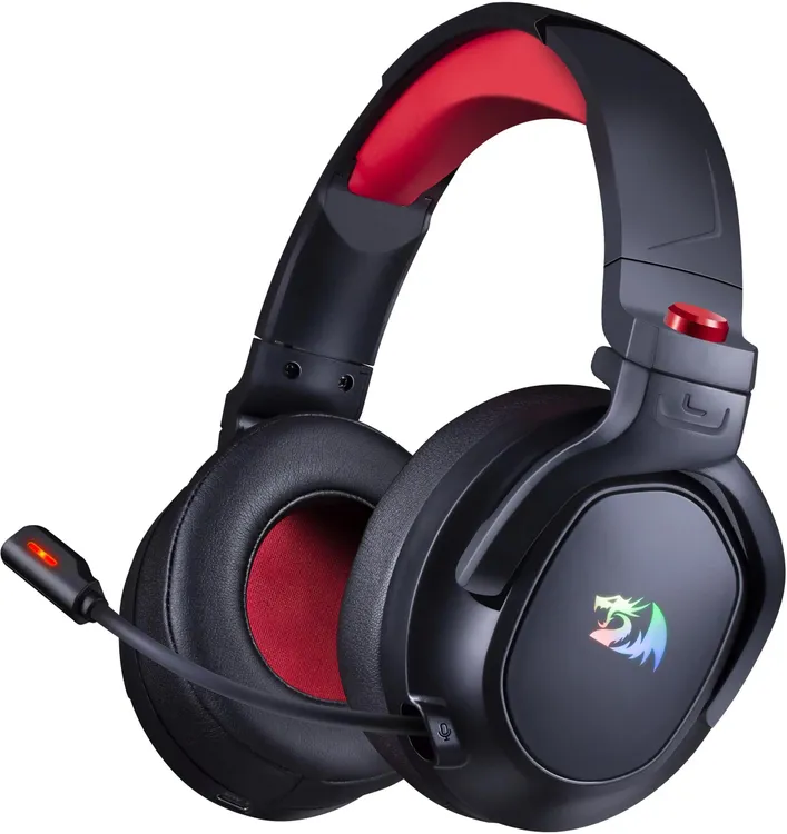 Гарнитура беспроводная Redragon NOMEN (71279***); накладные; 2.4 Ггц; оголовье; 20 - 20 000 Гц; встроенный микрофон; регулятор громкости; подсветка LE