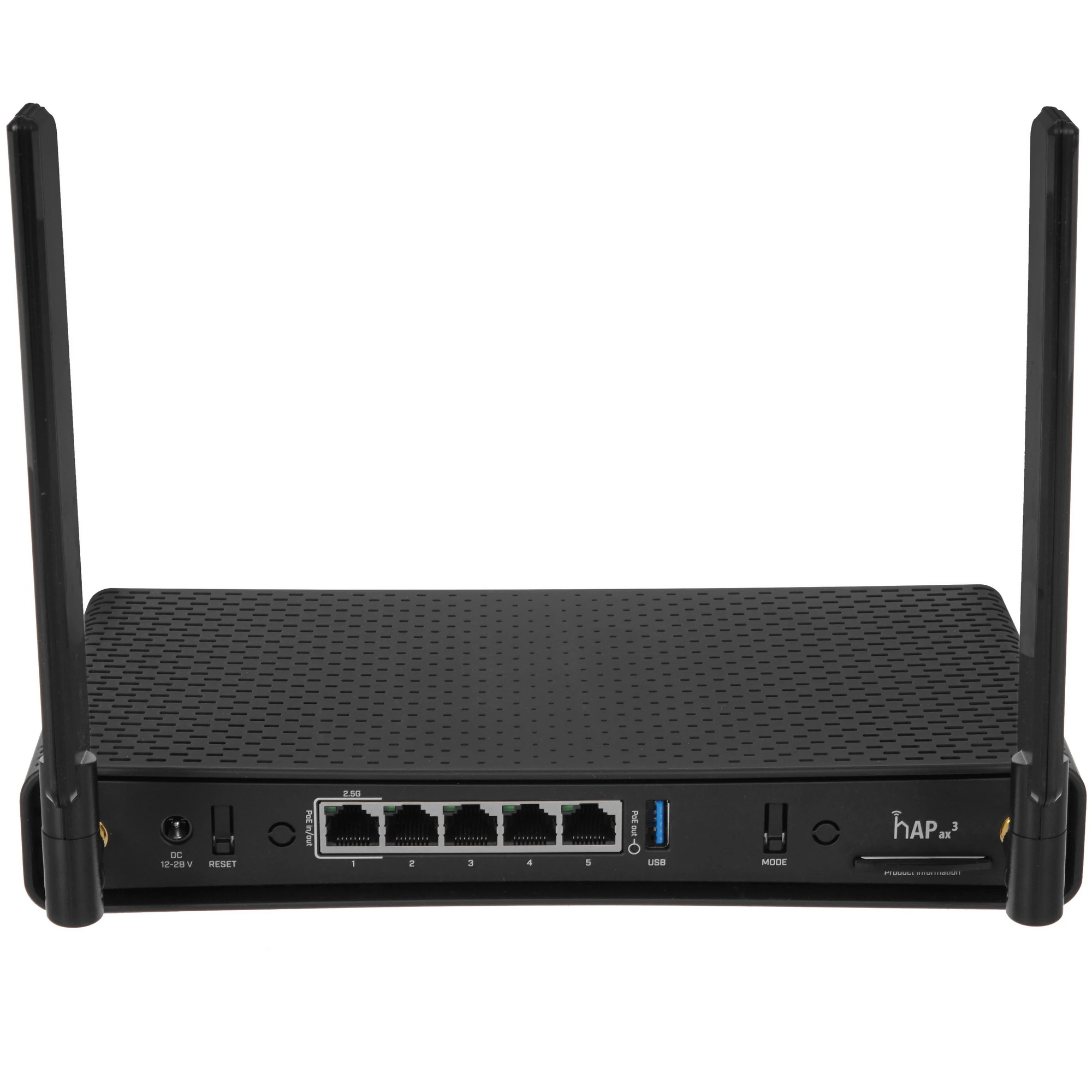 Роутер MikroTik hAP ax3 AX1800 (C53UIG+5HPAXD2HPAXD***); IEEE 802.11a/b/g/n/ac/ax; 574 Mbps + 1201 Mbps; 4x LAN 10/100/1000 Мбит/сек; 1x WAN 10/100/10