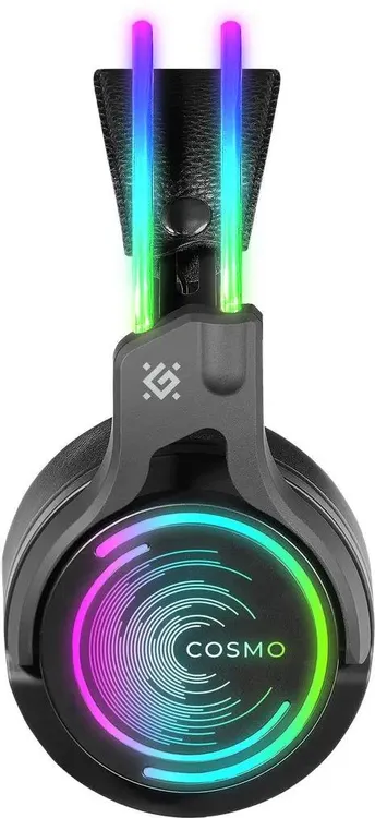 Гарнитура игровая Defender Cosmo PRO (64536***); оголовье (headband); 20 - 20 000 Гц; 32 Ом; 2,1 м; микрофон; регулятор громкости; USB; подсветка LED;
