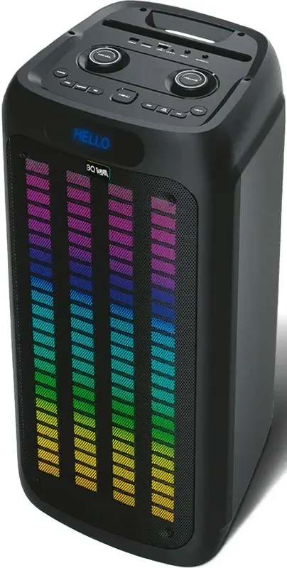 Акустическая система портативная BQ PBS1010 Black; 80 Вт; FM тюнер; microSD, USB; BT 5.0; микрофон; пульт ДУ; регулятор на верхней грани; аккумулятор: