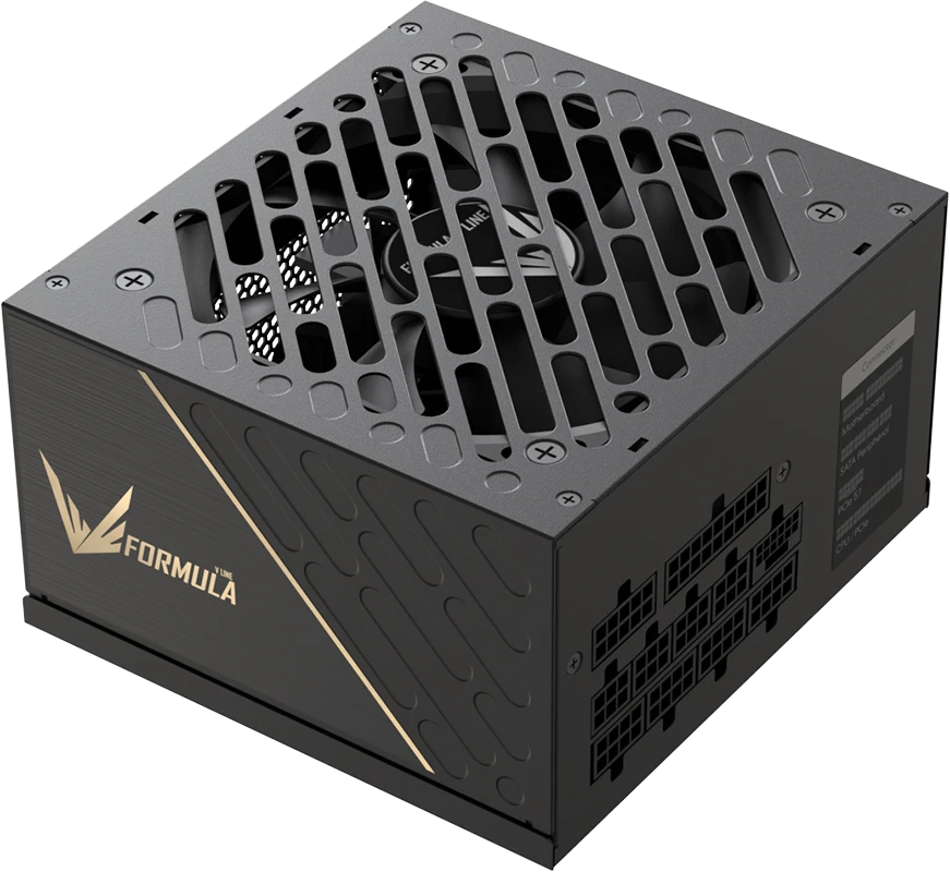 Блок питания 1200 Вт Formula FV-1200GM Black; ATX; 1x24 pin; 2x8(4+4) pin; 1x16pin/3x6+2 pin PCI-E; 8xSata; 3xMolex; 80+ Gold; модульный; 120 мм