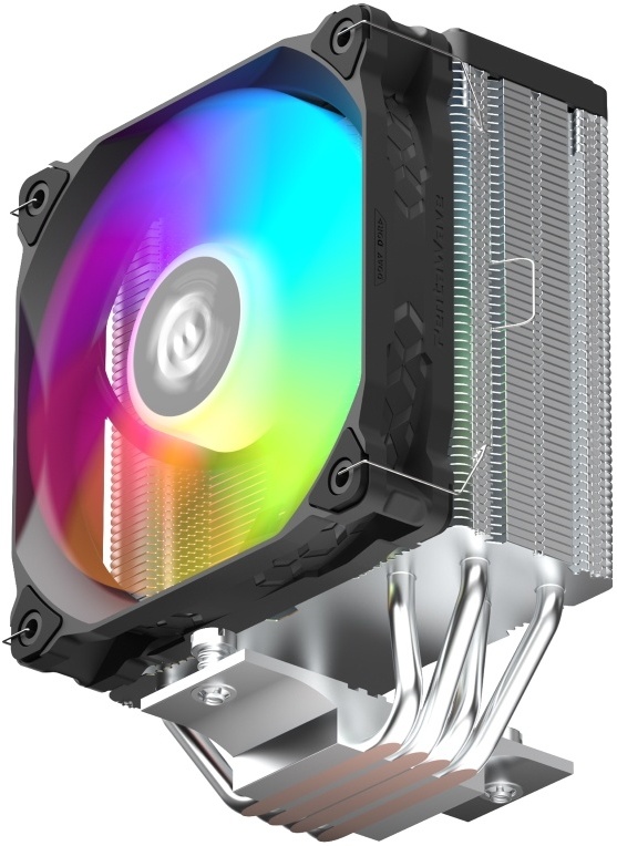 Кулер для процессора 120 мм PentaWave PC-Z04E SRB ARGB (PC-Z04ESRBARGBPWM), 1x120 мм, 4 pin, ARGB, 1850 об/мин, черный, 220 Вт, 12-32,6 дБ, 4 трубки