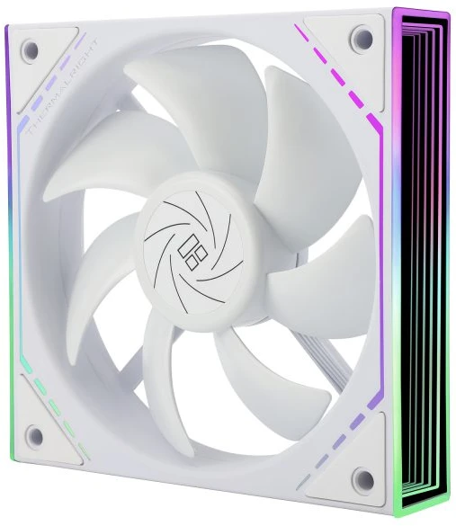 Вентилятор 120 мм Thermalright TL-M12W White; 4-pin(PWM)+3-pin(ARGB); 1500 об/мин; 47.6 CFM; 23,2 дБ; ARGB; черный