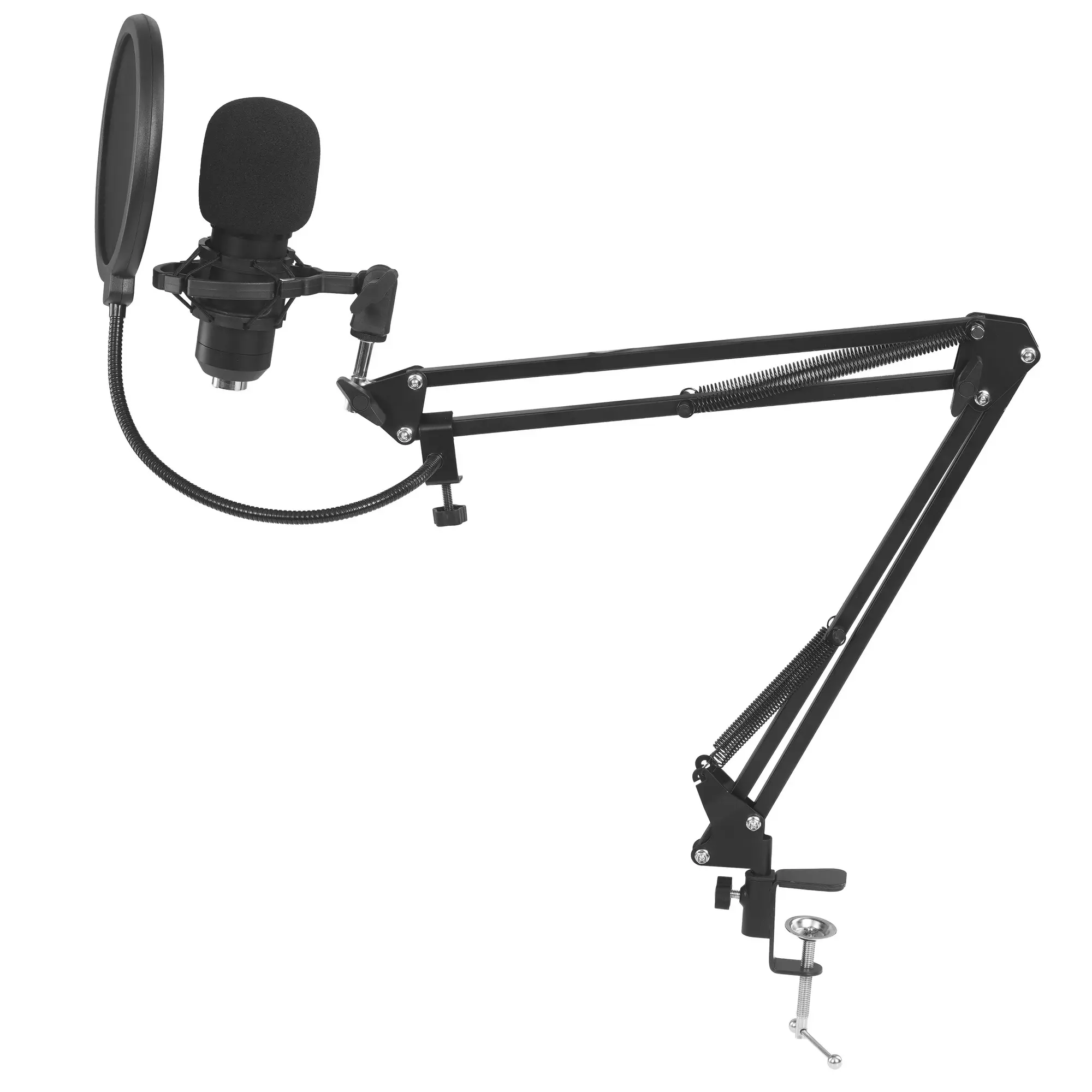 Микрофон Defender Space GMC 450 Black (64645); конденсаторный; кардиоидный; 20 - 20 000 Гц; стойка-пантограф со струбциной; 1,5 м; USB; чёрный