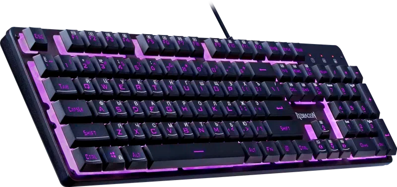 Клавиатура игровая Redragon Nagato (72077); USB; мембранная; 104 клавиш; 12 (+FN); подсветка RGB; ENG\RUS; черный